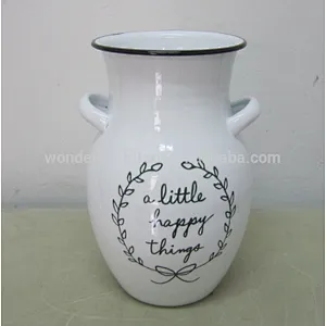 Carbon steel flower pot,enamel flower vase,carbon steel enamel bottle, enamel flower vase, enamel cookware