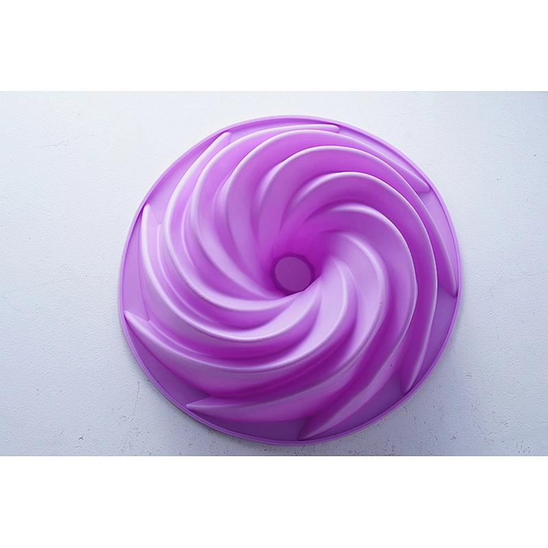 Wholesale household bakeware purple round shape ice chocolate pudding silicon cake molds 3d for cake decorating