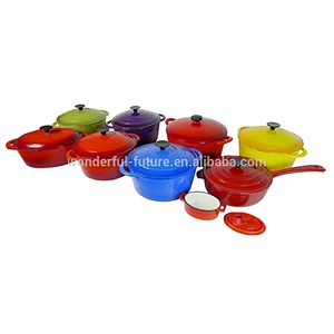 supply cast iron enamel stock pots Cast Iron Enamel Round Chafing Dish cast iron cheese fondue set