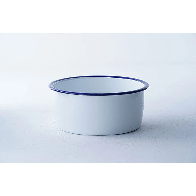 Professional tableware supplier hot sale OEM ODM big capacity white carbon steel enamel storage soup bowl
