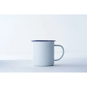 Professional kitchenware supplier accept custom logo white no lid metal carbon steel enamel-coated round cup set