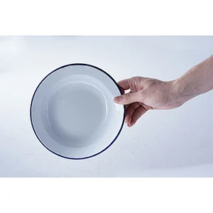 Hot sale OEM ODM multiple sizes custom design coloured carbon steel metal enamel serving dish vintage plates set
