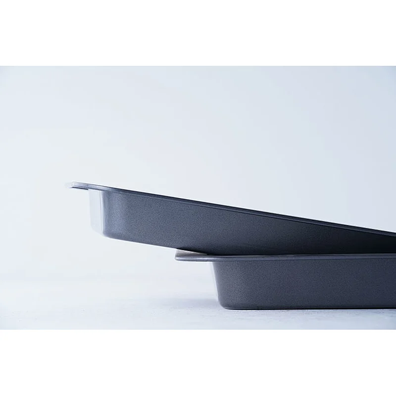Multiple sizes available black rectangular classic pattern carbon steel bake cake tray baking pan non stick bakeware set