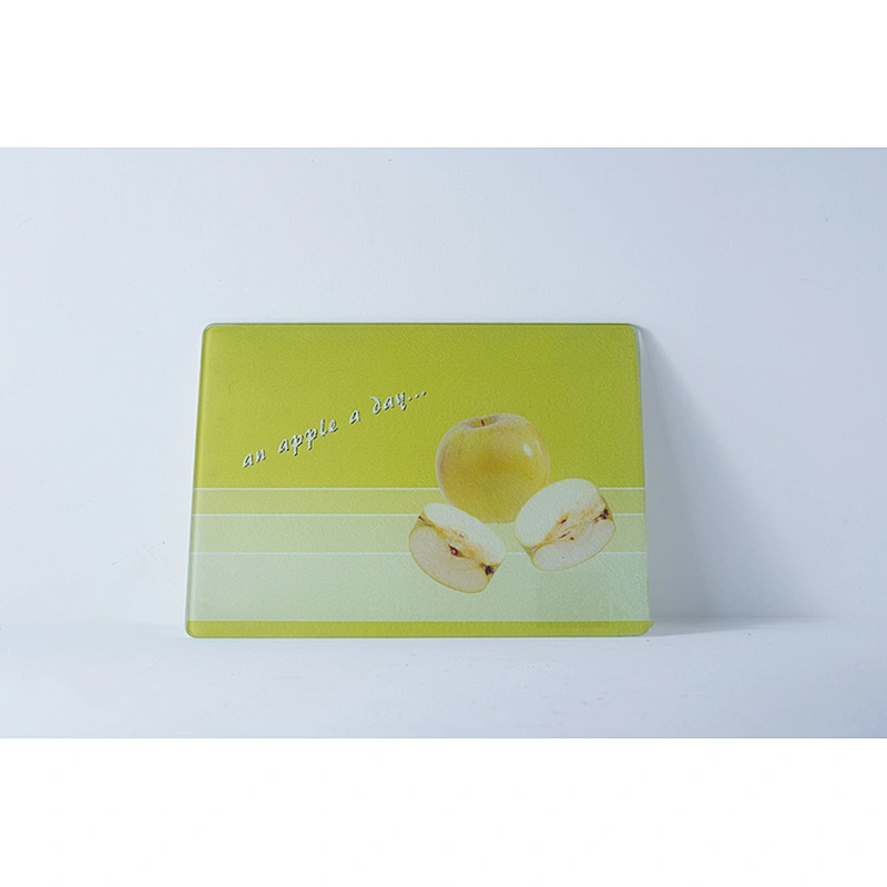 Wholesale good quality cheap price kitchen tools rectangular fruit printed tempered glass chopping board cutting boards