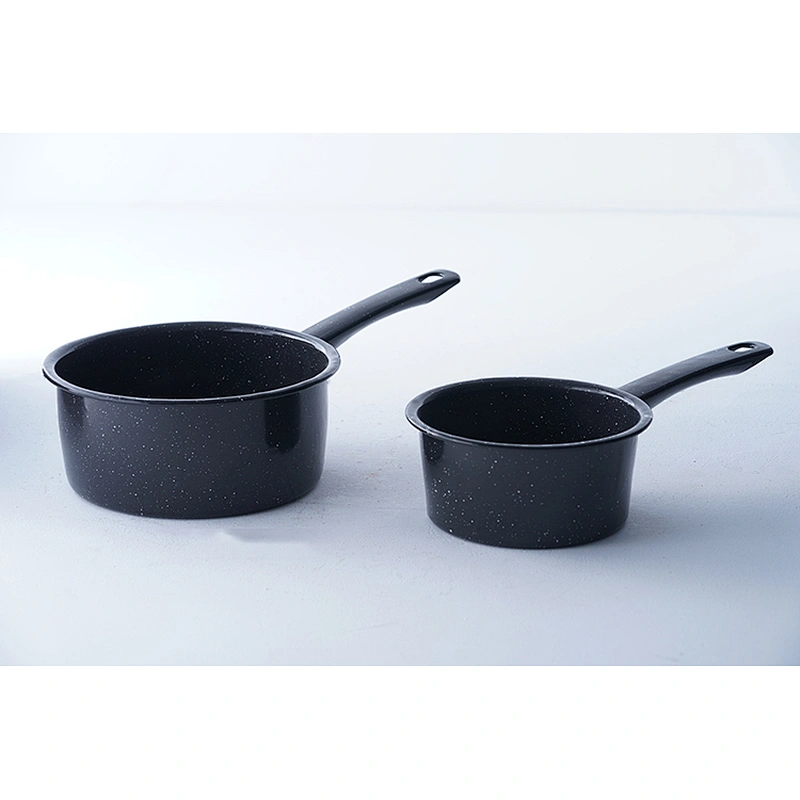 Accept custom brands multiple colors round classic household carbon steel enamel ladle water scoop with long handle