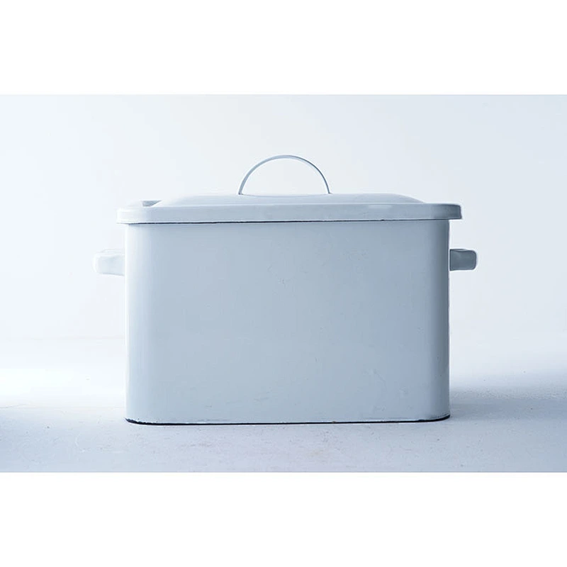 Hot sale OEM ODM multifunctional white rectangle large capacity carbon steel enamel water kettle with one side handle