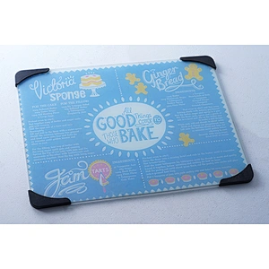 Kitchen tools rectangular letter printed personalized glass cutting board custom kitchen chopping blocks board