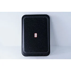 Hot sale good quality black shallow bottom universal carbon steel non-stick bakewares oven safe bake tray