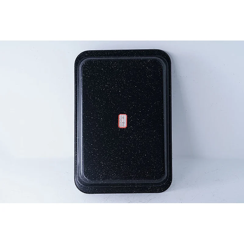 Hot sale good quality black shallow bottom universal carbon steel non-stick bakewares oven safe bake tray