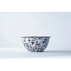 Wholesale OEM ODM good quality customized colorful pattern small carbon steel enamel metal storage bowl