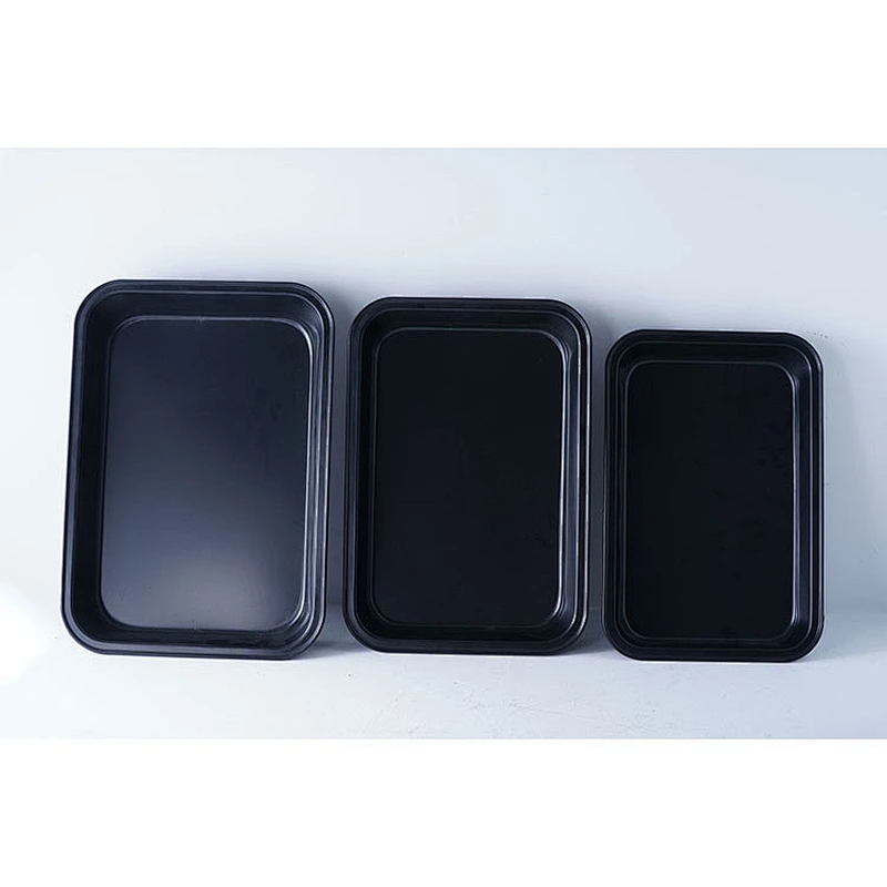 Wholesale black rectangular multiple sizes available carbon steel non stick coating bakeware nonstick pan cake tray baking set