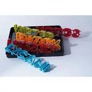 Durable heat resisting colorful 26 letters carbon steel non stick coating cake decorating baking molds set with packing box