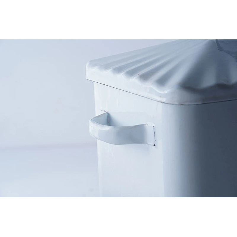 Custom durable big capacity white rectangular two side handle multi-functional carbon steel enamel coated tea with lid