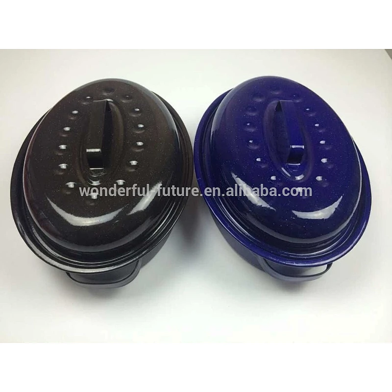 Enamel Coated pot,Enamel roasting Pan ,Enamel Round Roaster , round self basting roaster,Roast chicken machine,