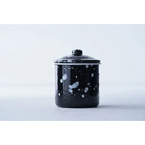 Wholesale OEM household multiple sizes colorful fashionable carbon steel enamel coffee cup no handle with cover