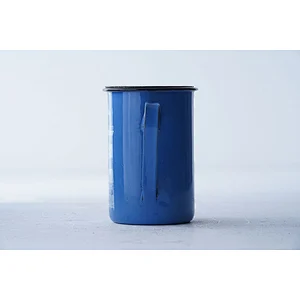 Customized printing body blue fashionable large capacity household office carbon steel enamel metal mug cup with tea filter