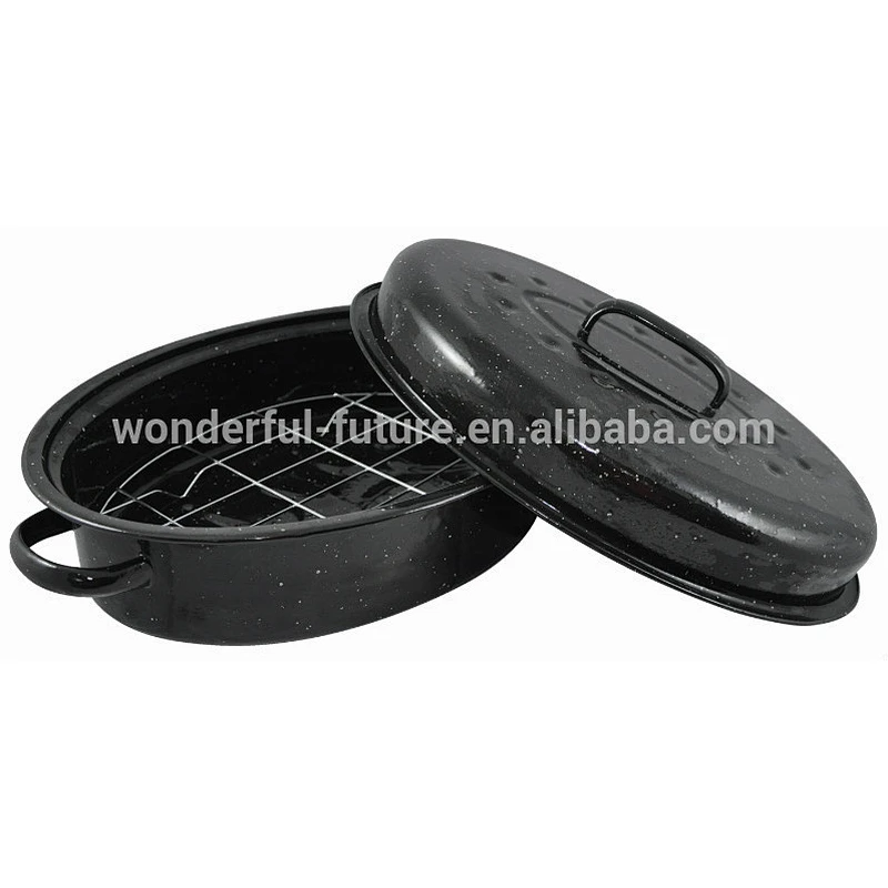 Enamel roast chicken pot ,Enamel roasting Pan , Enamel Oval Roaster , self basting oval roaster,Roast chicken machine,