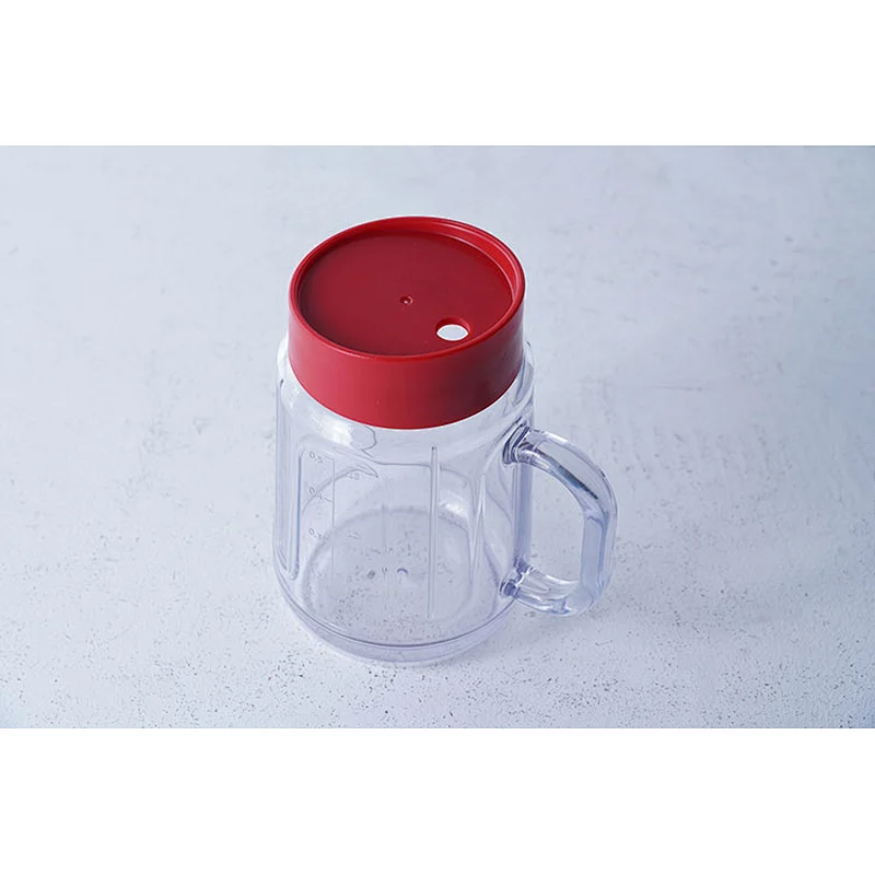 Multifunction household outside portable cap and straw cap red fashionable juice cup water bottle with one handle