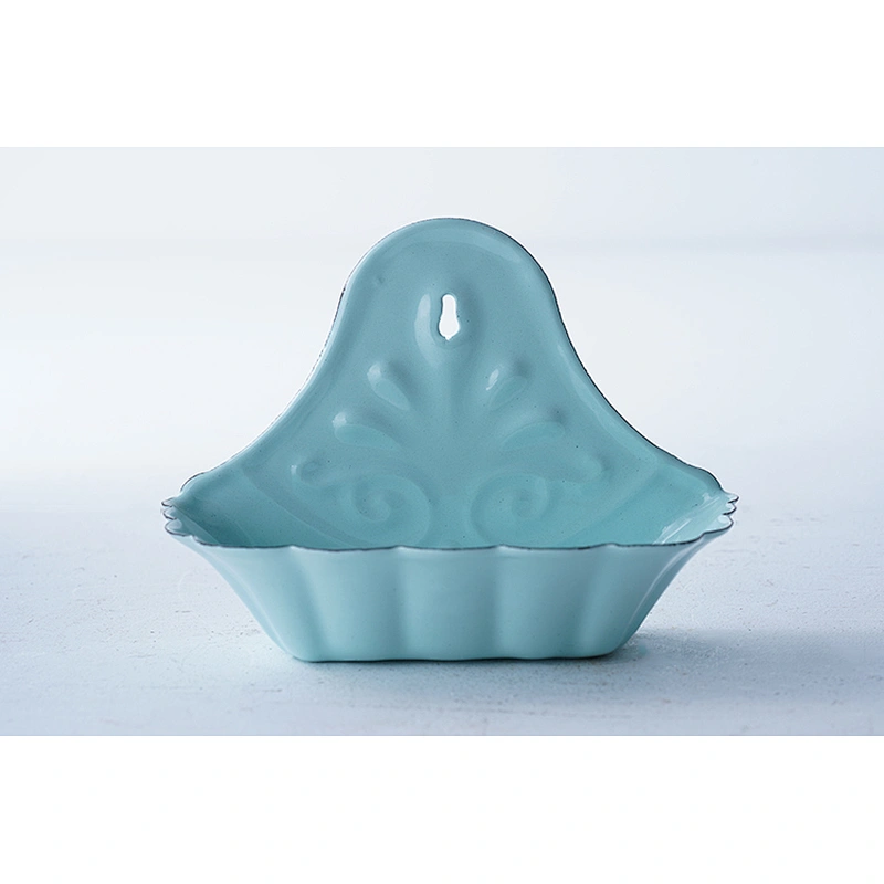 Professional patterned design multiple colors carbon steel enamel soap holder soap box soap dish with hanging function