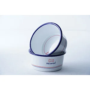 Wholesale good quality household restaurant special printing body metal carbon steel enamel storage soup salad bowl