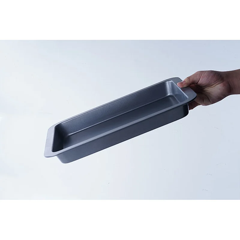 Multiple sizes available black rectangular classic pattern carbon steel bake cake tray baking pan non stick bakeware set