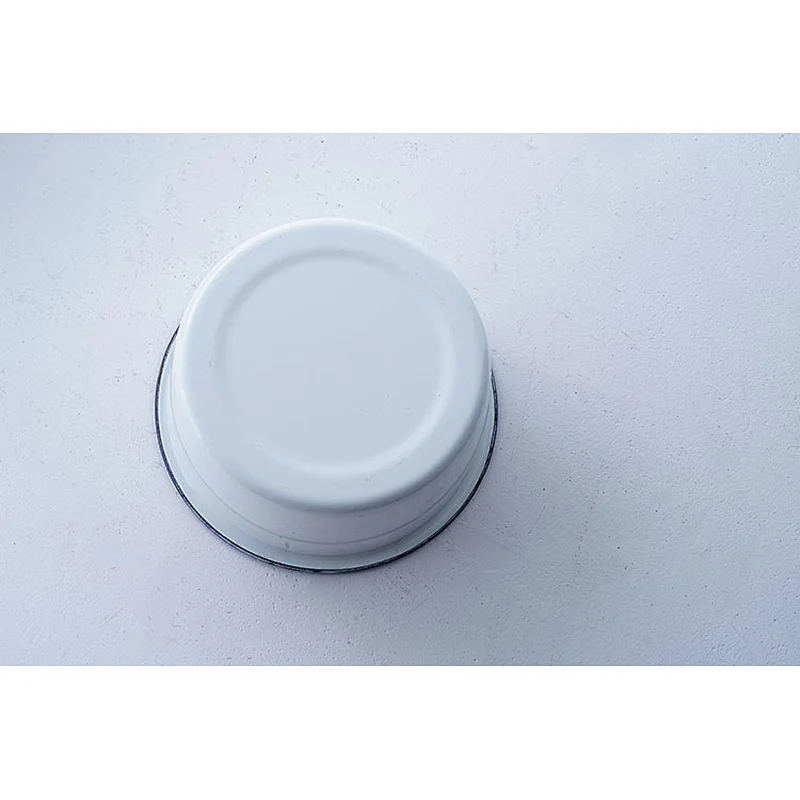 Professional tableware supplier hot sale OEM ODM big capacity white carbon steel enamel storage soup bowl