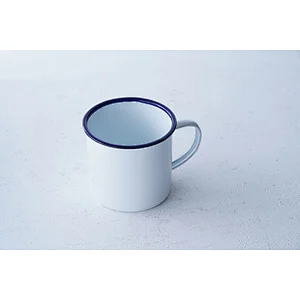Professional kitchenware supplier accept custom logo white no lid metal carbon steel enamel-coated round cup set