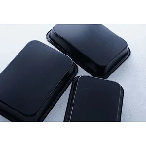 Wholesale black rectangular multiple sizes available carbon steel non stick coating bakeware nonstick pan cake tray baking set