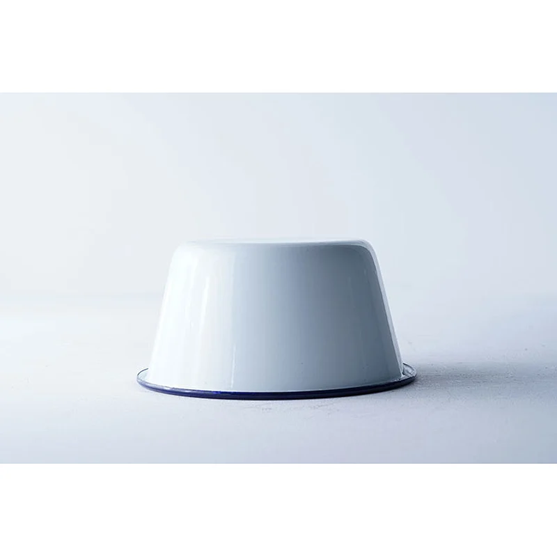 Hot sale household classic multiple sizes white round big capacity multifunction metal carbon steel enamel bowl sets
