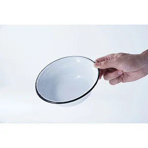 Good quality multiple sizes white classic design household carbon steel enamel storage bowl set