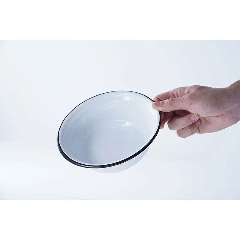 Good quality multiple sizes white classic design household carbon steel enamel storage bowl set