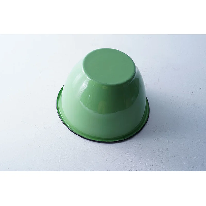 Hot sale OEM good quality durable customized design green round metal carbon steel enamel large capacity bowl