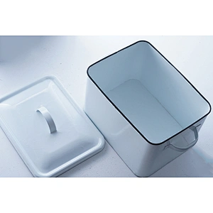 Hot sale OEM ODM multifunctional white rectangle large capacity carbon steel enamel water kettle with one side handle