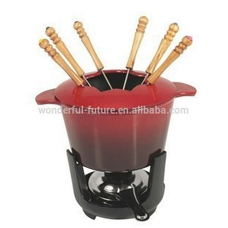 supply cast iron enamel stock pots Cast Iron Enamel Round Chafing Dish cast iron cheese fondue set