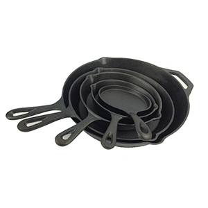 Hot sale multiple customized sizes available professional restaurant cast iron preseasoned skillet frying pan cookware