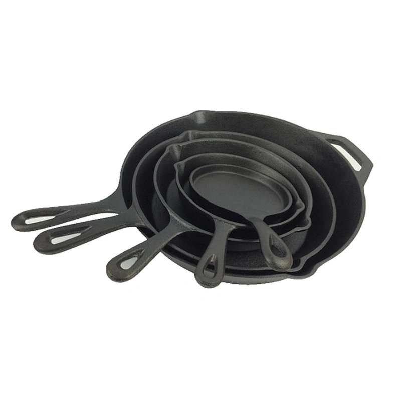 Hot sale multiple customized sizes available professional restaurant cast iron preseasoned skillet frying pan cookware