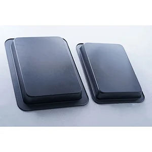 Multiple sizes available black rectangular classic pattern carbon steel bake cake tray baking pan non stick bakeware set