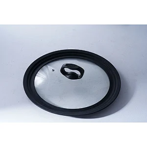 Professional cookware supplier black round two side handles big cast iron preseasoned fry pan non stick with glass lid
