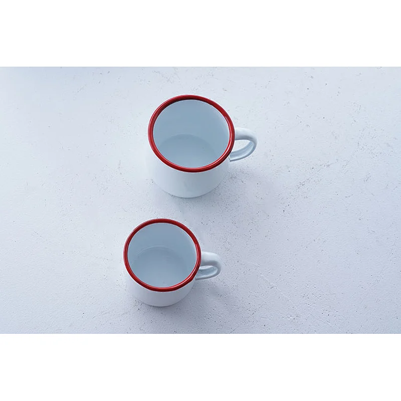 Wholesale personalised colorful frame no lid carbon steel enamel tea coffee milk water cup with handle