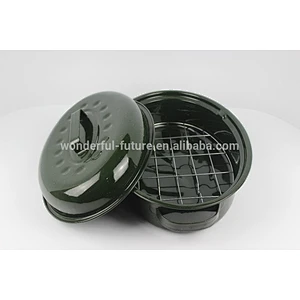 Enamel Coated Steel,roast Pan ,Enamel circle Roaster , self basting circle roaster,,Enamel Potato Pot
