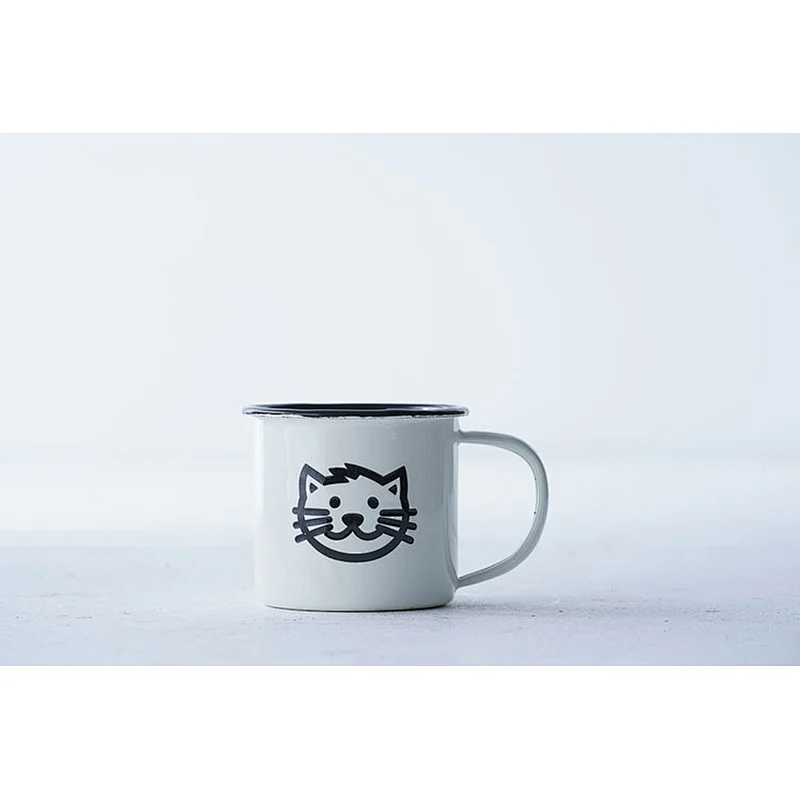 Hot sale OEM ODM cartoon printing body multiple design colorful frame metal carbon steel enamel coffee cup set