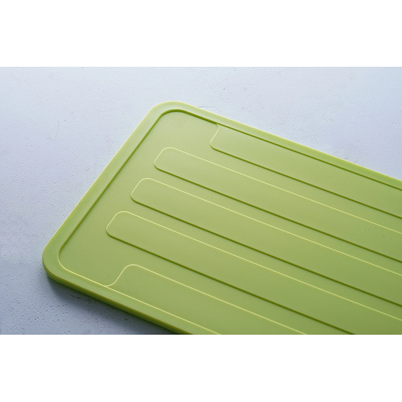 Promotion green rectangular simple design kitchen use plastic chopping cutting board multifunction for kitchen