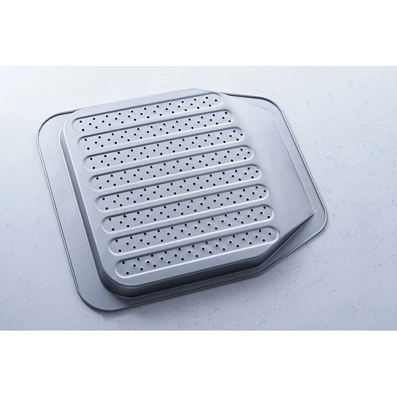 Good quality professional silver irregular shape carbon steel non stick coating bakeware oven baking tray wholesale