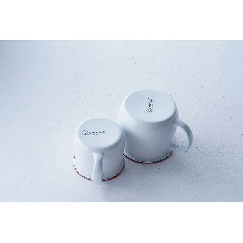 Wholesale personalised colorful frame no lid carbon steel enamel tea coffee milk water cup with handle
