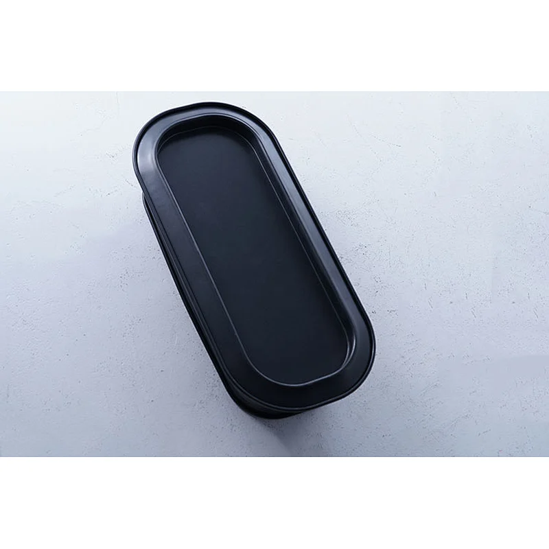 Hot sale accept custom brand black oval small carbon steel non stick coating bake tools mousse cake mold
