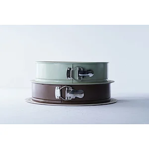 Hot sale OEM ODM green brown customized colors carbon steel non stick coating wedding cake make round shape mold