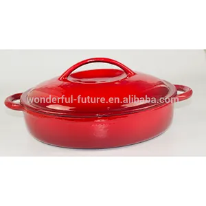 supply cast iron enamel stock pots Cast Iron Enamel Round Chafing Dish cast iron cheese fondue set