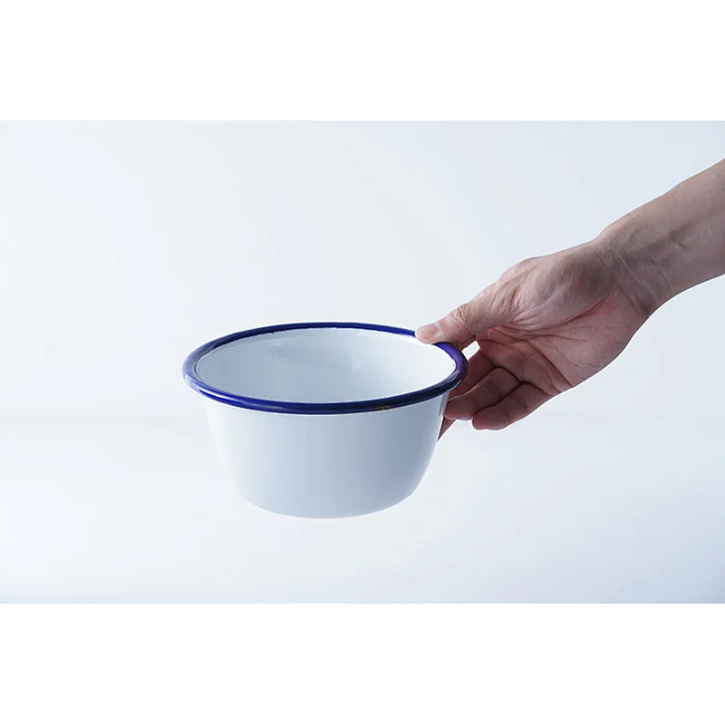 High quality cheap price OEM ODM classic design white carbon steel enamel soup rice salad bowls wholesale