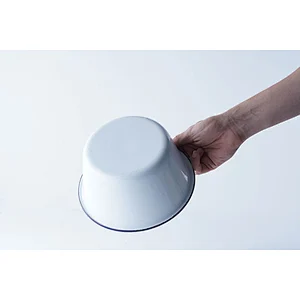 Hot sale household classic multiple sizes white round big capacity multifunction metal carbon steel enamel bowl sets
