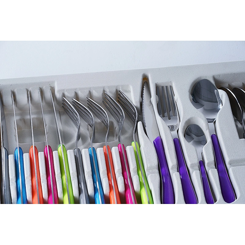 2020 hot sale household decoration dinnerware stainless steel colorful luxury 24pcs cutlery set with package case